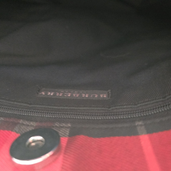 BURBERRY RED NOVA CHECK NYLON TOTE SHOPPER BAG - Picture 5 of 5